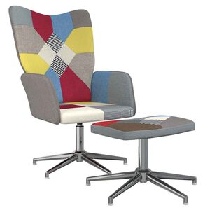 vidaXL Relaxstoel met voetenbank patchwork stof