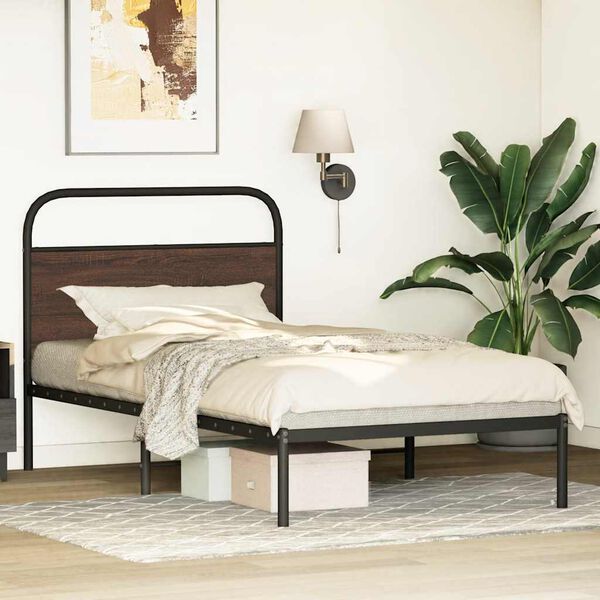 vidaXL Bedframe zonder matras bewerkt hout bruin eikenkleur 90x190 cm