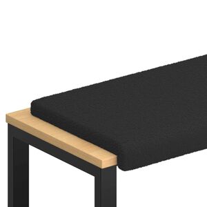 vidaXL Bankkussen Sherpa Stof Zwart Diepte 35 cm