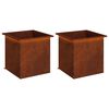 vidaXL Plantenbak met led 2 st Roestkleurig 50 x 50 x 48 cm