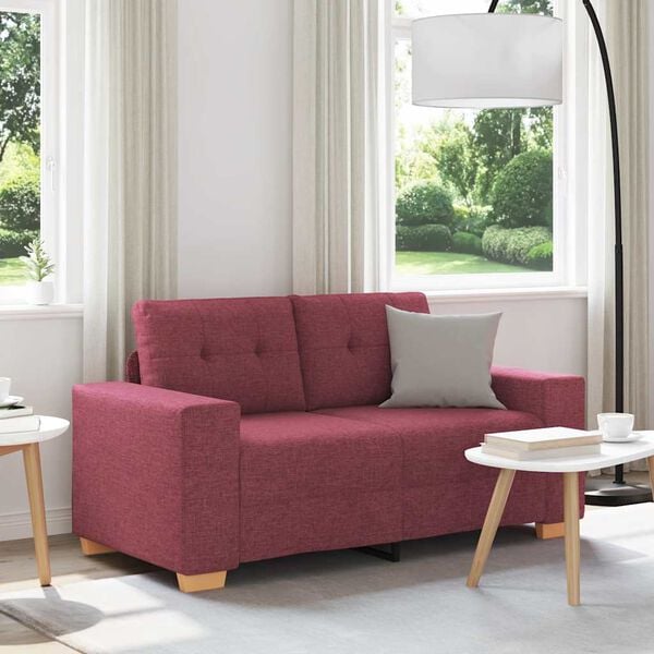 vidaXL Loveseat Bank Wijnrood 160x77x82 cm Stof