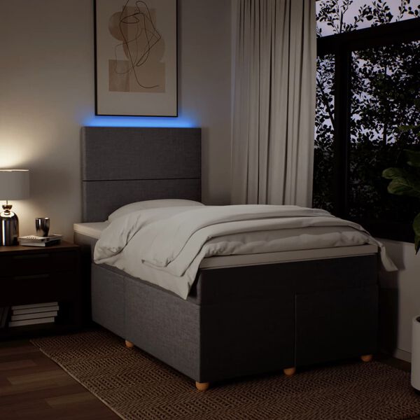 vidaXL Boxspring met matras stof taupe 120x190 cm