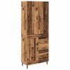 vidaXL Hoge kast 2 st Oud Hout 69,5 x 34 x 180 cm Bewerkt hout