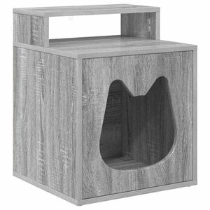 vidaXL Kattenhuis Grijs Sonoma 42,5 x 40 x 53,5 cm Bewerkt hout