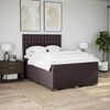 vidaXL Boxspring met matras stof donkerbruin 140x190 cm