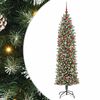 vidaXL Kunstmatige slanke kerstboom Groen en Wit 180 cm
