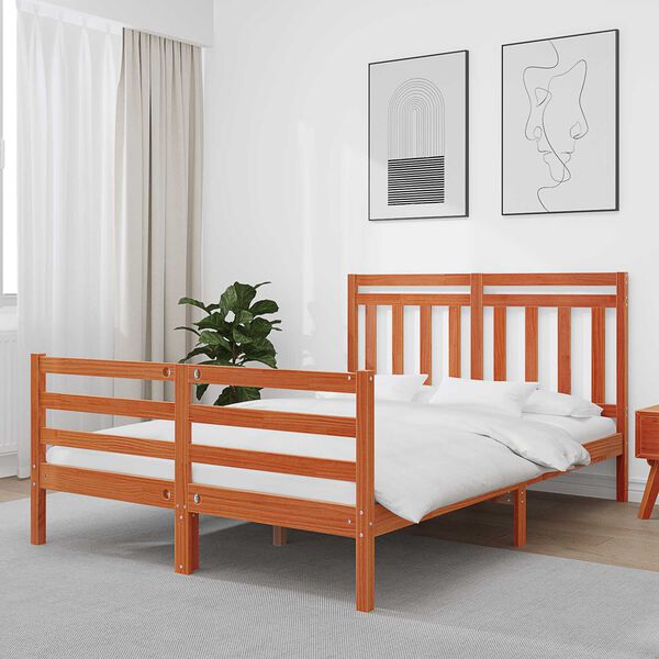 vidaXL Bedframe met hoofdeinde Wasbruin 150 x 200 cm