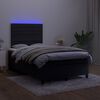 vidaXL Boxspring met matras en LED fluweel zwart 120x190 cm