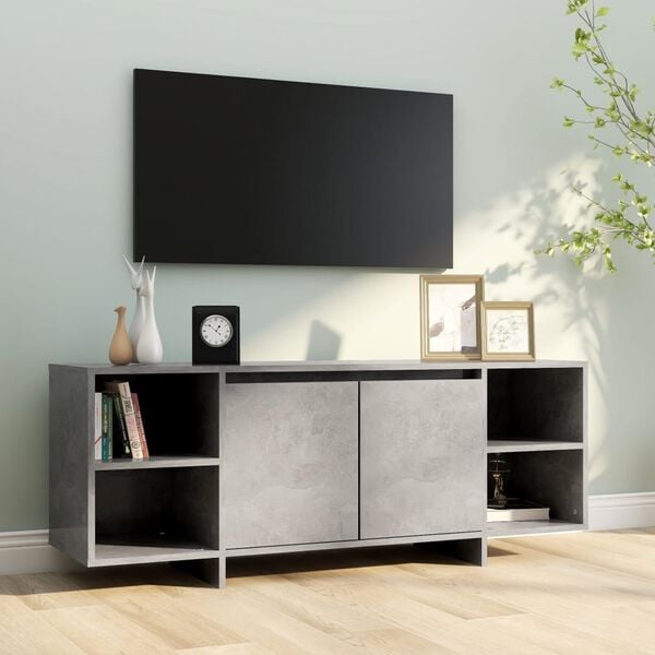 vidaXL Tv-meubel 130x35x50 cm bewerkt hout betongrijs