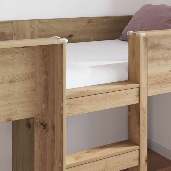 vidaXL Bunk Bed voor Kinderen Artisan Eiken 100 x 200 cm Bewerkt hout