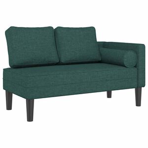 vidaXL Chaise longue met kussens stof donkergroen