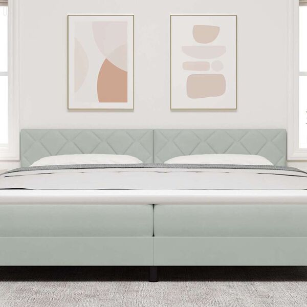 vidaXL LED Hoofdbord Lichtgrijs 200 cm Nep Leer