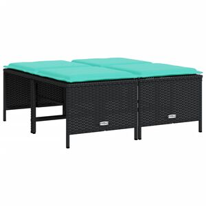 vidaXL Tuinstoelen met kussens 4 stuks zwart polyrotan