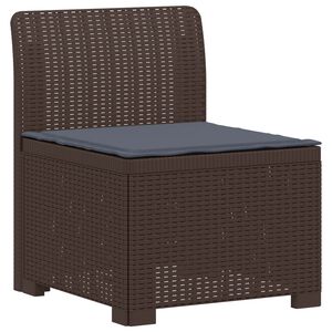 vidaXL E&eacute;npersoons Tuinbank met Kussen Rattan Look PP Bruin