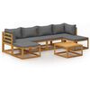 vidaXL 7-delige Loungeset met kussens massief acaciahout