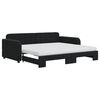 vidaXL Slaapbank onderschuifbed en matrassen 90x190 cm fluweel zwart