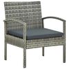 vidaXL 5-delige Loungeset met kussens poly rattan grijs