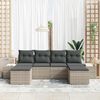 vidaXL Tuin Sofa Set met kussen 6 pcs Lichtgrijs poly rattan