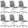 vidaXL Eetkamerstoelen 6 st stof lichtgrijs