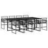 vidaXL 9-delige Tuinset poly rattan zwart