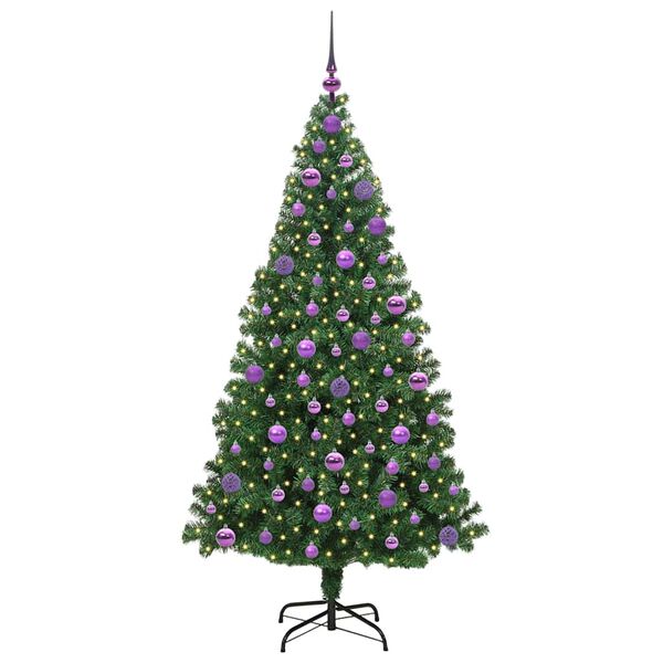 vidaXL Kunstkerstboom Groen 180 cm PVC en Staal en Kunststof