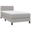 vidaXL Boxspring met matras stof lichtgrijs 100x200 cm