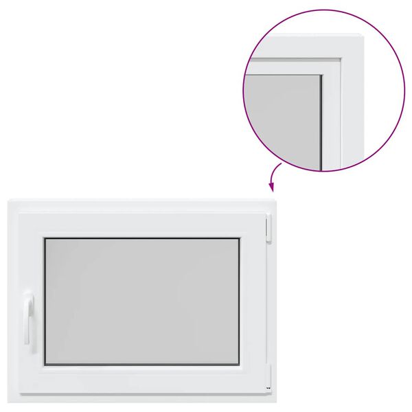 vidaXL Kelderraam "RISOR" 80x60 cm draai- en kiephoek DIN rechts wit