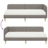 vidaXL Hoekbedframe met matras met hoofdeinde Taupe 90 x 200 cm Stof