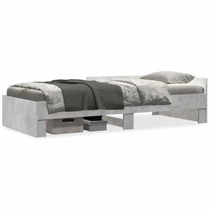 vidaXL Bedframe bewerkt hout betongrijs 75x190 cm