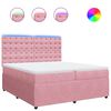 vidaXL Boxspring met matras fluweel roze 200x200 cm