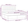 vidaXL Boxspring met matras en LED fluweel donkerblauw 180x200 cm