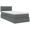 vidaXL Opbergbed met LED met matras Donkergrijs 90 x 190 cm Stof