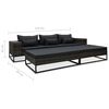 vidaXL 5-delige Loungeset met kussens poly rattan grijs