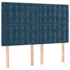 vidaXL Boxspring met matras fluweel donkerblauw 140x190 cm