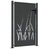 vidaXL Poort 100x125 cm met grasontwerp staal antracietkleurig