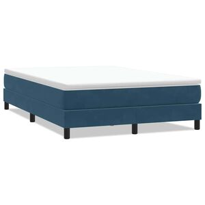 vidaXL Boxspring zonder matras fluweel donkerblauw 140x210 cm