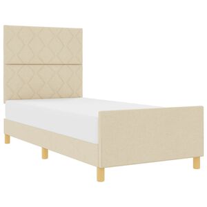 vidaXL Bedframe met hoofdeinde Cr&egrave;me 100 x 200 cm Stof