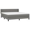 vidaXL Boxspring met matras stof donkergrijs 160x200 cm