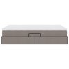 vidaXL Opslag bed met matras met matras Taupe 140 x 200 cm Polyester