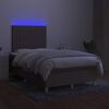 vidaXL Boxspring met matras en LED stof taupe 120x190 cm