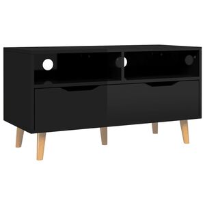 vidaXL Tv-meubel 90x40x48,5 cm bewerkt hout hoogglans zwart