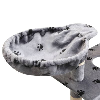 vidaXL Kattenkrabpaal met sisal krabpalen 150 cm pootafdrukken grijs