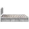 vidaXL Bedframe met hoofdeinde Beton 200 x 200 cm Massief grenenhout