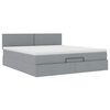vidaXL Ottoman bed met matras en LED's 160x200 cm stof lichtgrijs
