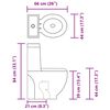 vidaXL Toilet rond afvoer onder keramiek zwart