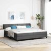 vidaXL Boxspringbed met matras Donkergrijs 200 x 200 cm Stof