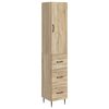 vidaXL Kastenset 2 pcs Sonoma Eiken 33 x 34,5 x 90 cm Bewerkt hout