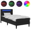vidaXL Bedframe met LED-stripverlichting Zwart 90 x 190 cm Kunstleer
