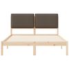 vidaXL Bedframe met Gevoerd Hoofdgedeelte Taupe 140 x 200 cm