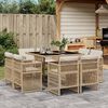 vidaXL 9-delige Tuinset met kussens poly rattan beige